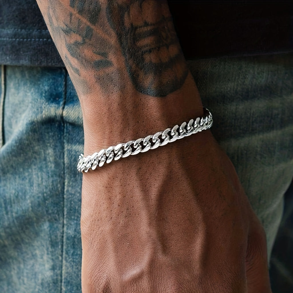 CUBAN EDGE Silver Bracelet