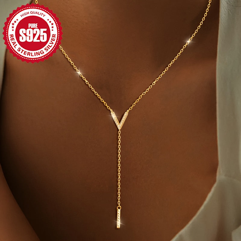 AURÉLLE V‑Tassel Necklace