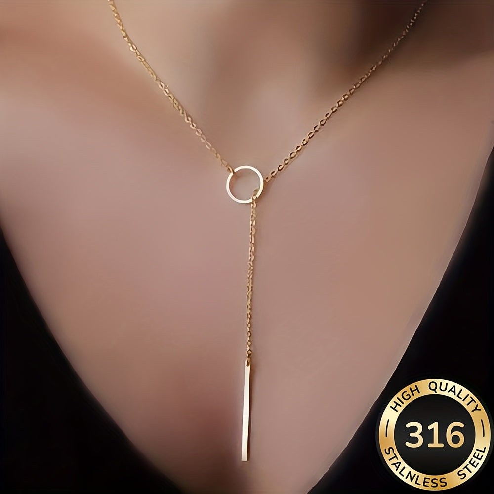 ÉLYSIA Drop Circle Necklace