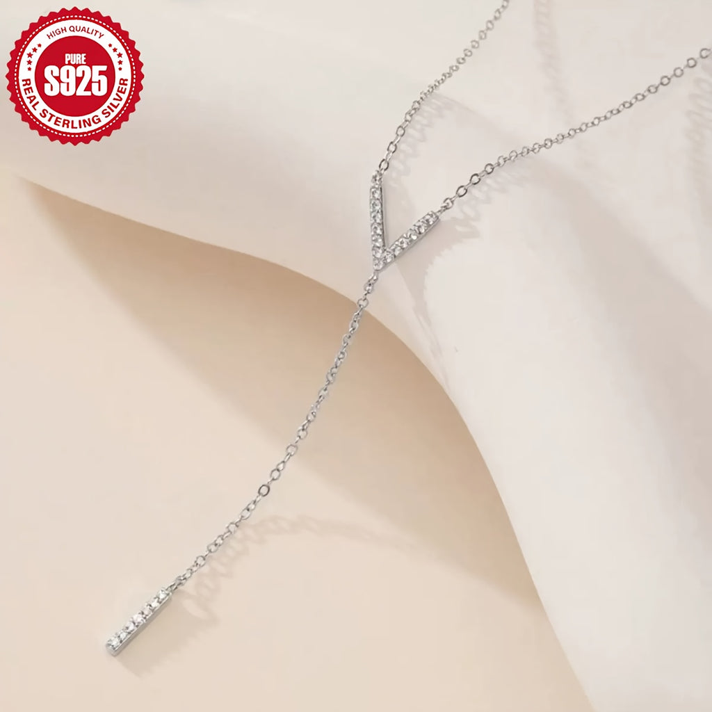 AURÉLLE V‑Tassel Necklace