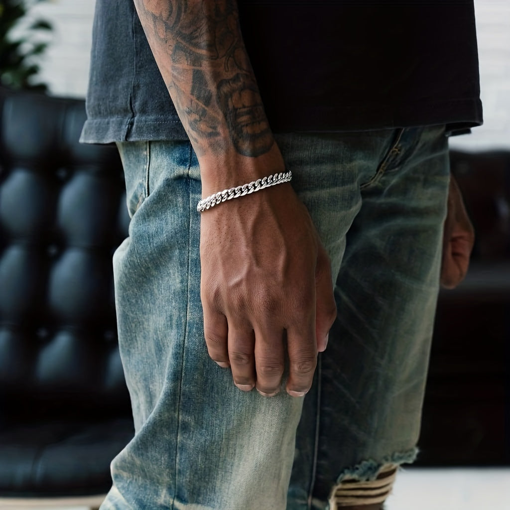 CUBAN EDGE Silver Bracelet